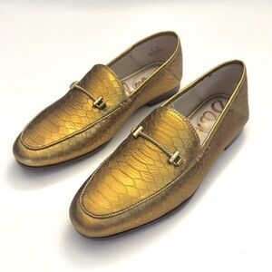 Sam Edelman Women’s Lior Horsebit Gold Leather Casual Slip on shoes size-7 M